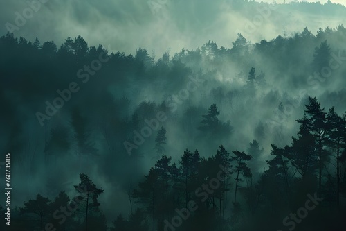 Foggy Forest Morning: A mysterious and atmospheric shot of a forest shrouded in early morning fog, creating a sense of tranquility.