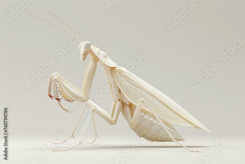 praying mantis on a white background