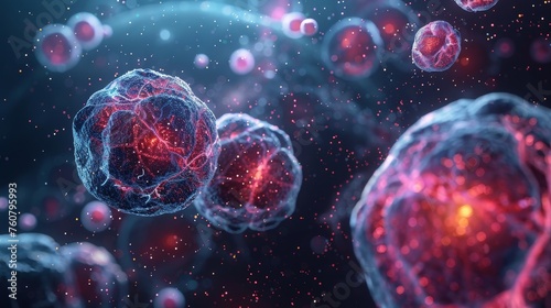 3d rendering of Human cell or Embryonic stem cell
