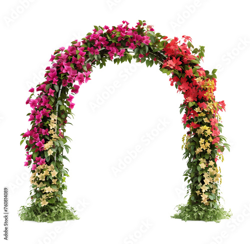 Garden Flower Arch Isolated on Transparent Background 