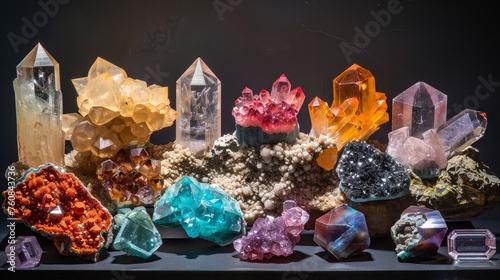Collection of rare minerals and gemstones