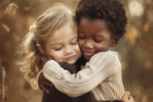 A touching scene where twin brothers, brother and sister from different walks of life, hug tightly and share a tender moment of brotherly affection.