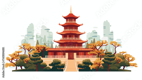 Ancient Chinese pagoda with traditional architectur