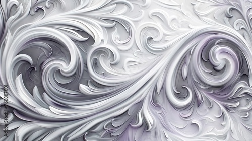 Swirling grey and white marble-like texture for elegant design backgrounds. Liquid motion effect in monochrome for abstract art concepts. Dynamic swirls in grey and white for modern wallpaper designs.