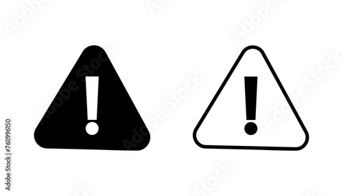 Exclamation danger sign. attention sign icon set. Hazard warning attention sign