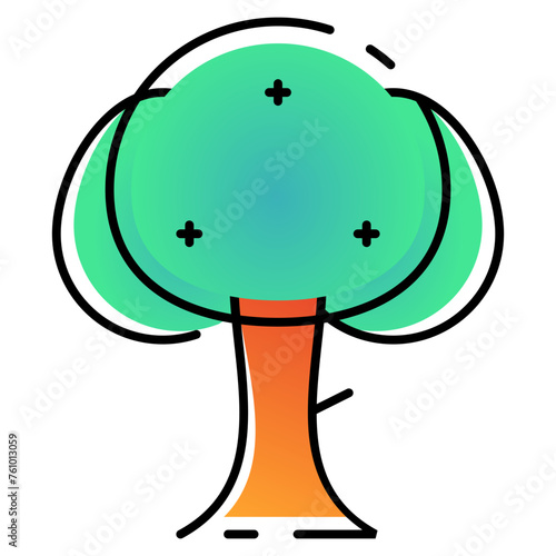 Tree icon with gradient filled line style. Suitable for website design, logo, app and UI.