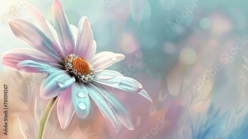Beautiful and delicate daisies with sparkling dewdrops.Ai generated