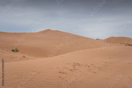 Close up on the curves of sand hills in Ba Dan Ji Lin desert of Inner Mongolia