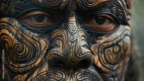 The intricate patterns of ta moko tell stories passed down through generations.