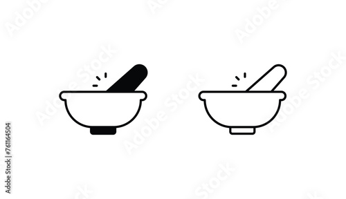 Mortar icon design with white background stock illustration