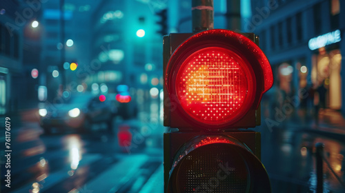 A red traffic light 