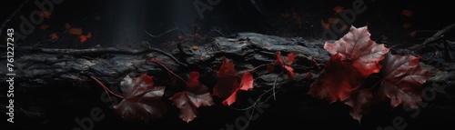 Autumn forest maple leaves fall on ground, background wallpaper, bright bold colors, pink tone,--ar 5:4