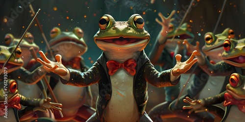 Charismatic Amphibious Conductor Leads Croaking Chorus in Captivating Concert
