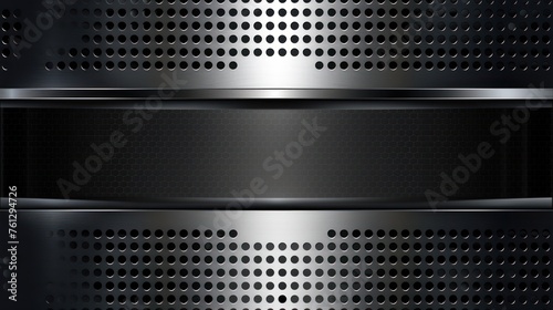 Shiny metallic of metal grid plate with rivets industrial pattern background. AI generated image