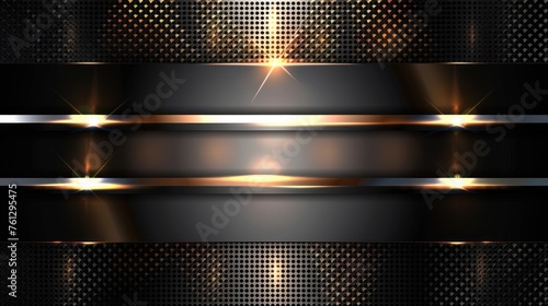 Shiny golden of metal grid plate with rivets industrial pattern background. AI generated image