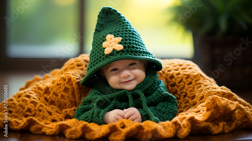 cute baby wear green winter dress, cute baby with cute smile wear green drees, cute baby sitt in green dress with cute smile