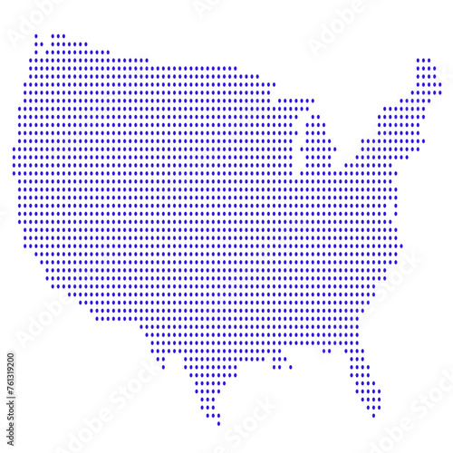 Dotted pattern USA map isolated on a white background. United States of America map. United States of America map. USA map with and without astates.