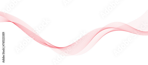 Abstract vector background with red wavy lines. Red lines vector illustration. Curved wave. Abstract wave element for design.