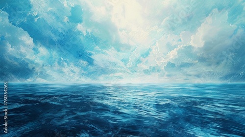The Infinite Mercy of The Most Merciful - A breathtaking visualization of an endless calming ocean under a serene sky