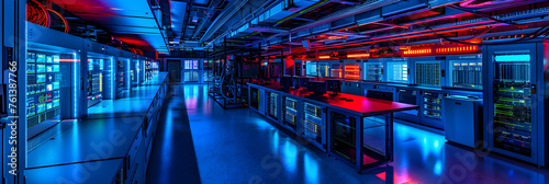 Enthralling View of High-tech IT Operations Room in a Modern Corporation