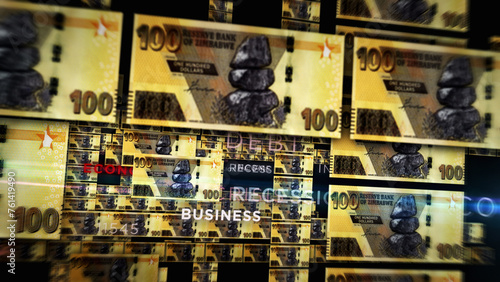 Zimbabwe Dollar growing pile of money concept 3d illustration