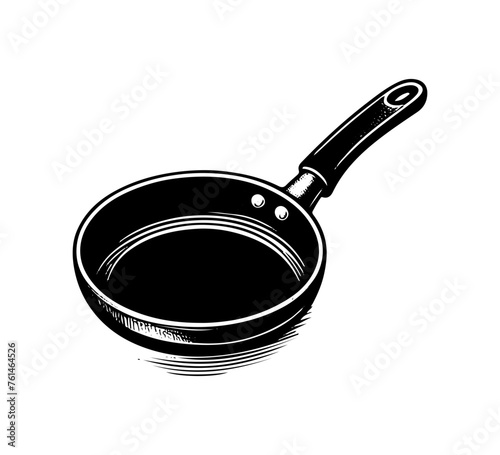  frying pan hand drawn vector illustration