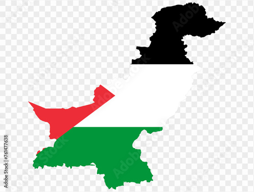 Palestine map flag on transparent background. vector illustration. 
