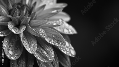Close-up shot of a flower with dew drops, perfect for nature concepts