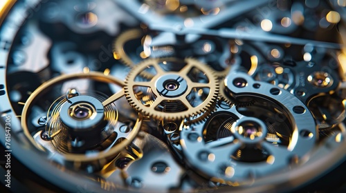 Intricate Watch Movement Macro Detail