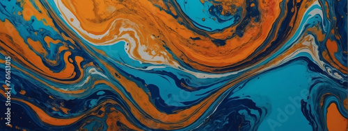 Abstract marbled acrylic paint ink waves painting texture with bold and dynamic swirls of color, creating a striking and attention-grabbing background for banners and designs.