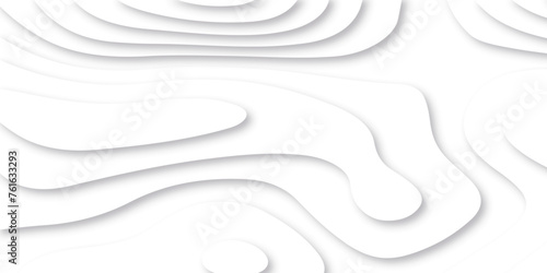 Abstract white paper cut background with lines. Background of the topographic map. White wave paper curved reliefs abstract background. Realistic papercut decoration textured with wavy layers.