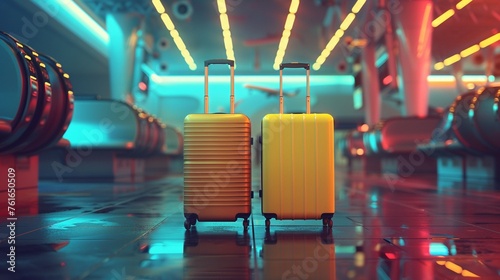 A Two suitcases stand side by side ready for an adventure