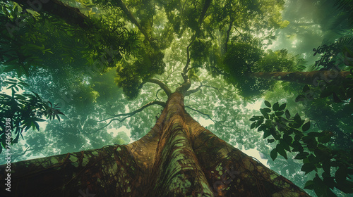 Árbol gigante visto desde el suelo