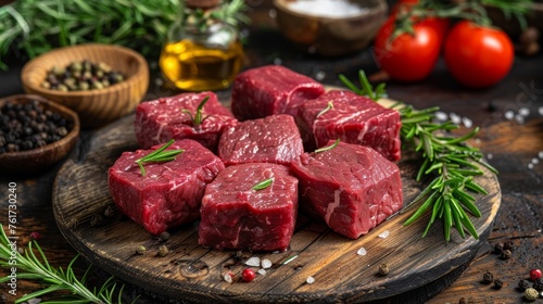 Assorted asian sliced raw wagyu beef for barbecue grilling, chinese japanese korean cuisine