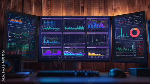 Create a digital dashboard for monitoring real time market data and financial news
