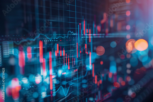 The abstract of a stock market investment trading chart background is a visual representation of the ever-changing global economy