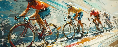 Racing cyclists crop of bicycle