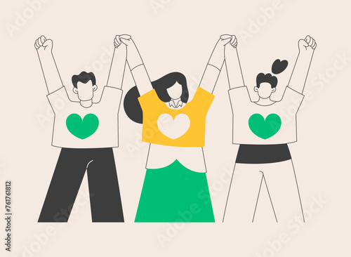 Supporting volunteering abstract concept vector illustration.