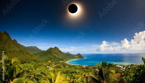 total solar eclipse photograph of the phenomenon fiji island year 2012
