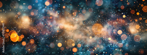 Cosmic abstract with bokeh lights effect