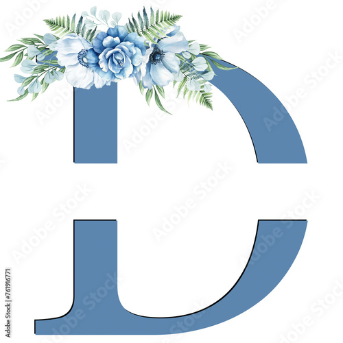 blue flower letter