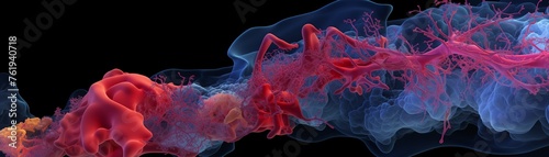 Visualization of a pulmonary embolism event in 3D, highlighting a severe complication of APS