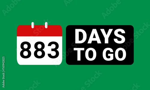 883 days to go last countdown. eight hundred and eighty three days go sale price offer promo deal timer, 883 days only