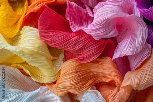 Creative display: showcasing vibrant crepe paper's textured and versatile beauty in a photo