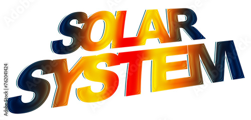Solar System, logo word, creative concept text design, illustration,