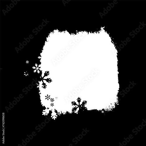 Artistic winter, Christmas mask. Basis element for design black and white