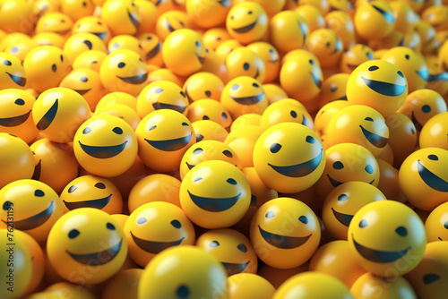 Happy and laughing emoticon 3D randering