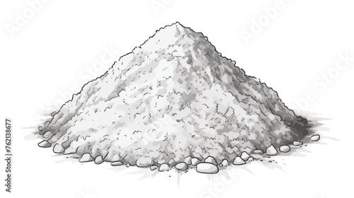 Heap of ground salt engraving hand drawn vector ill