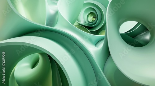 Abstract 3d design against green background