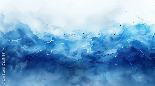 Background with abstract blue watercolors